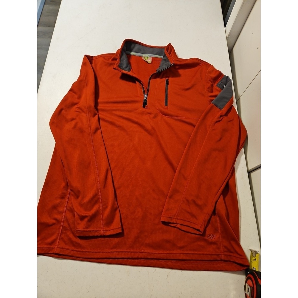 Nordic Track pullover 1/4 zip jacket Size XXL‎ Orange Thin Long Sleeve (A1002)